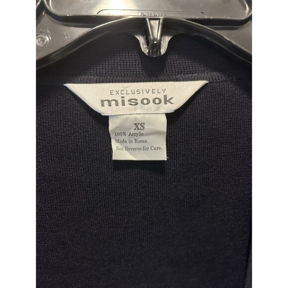Exclusively Misook Navy Blue Open Front Cardigan Pockets Minimalist City Size XS - Picture 2 of 5